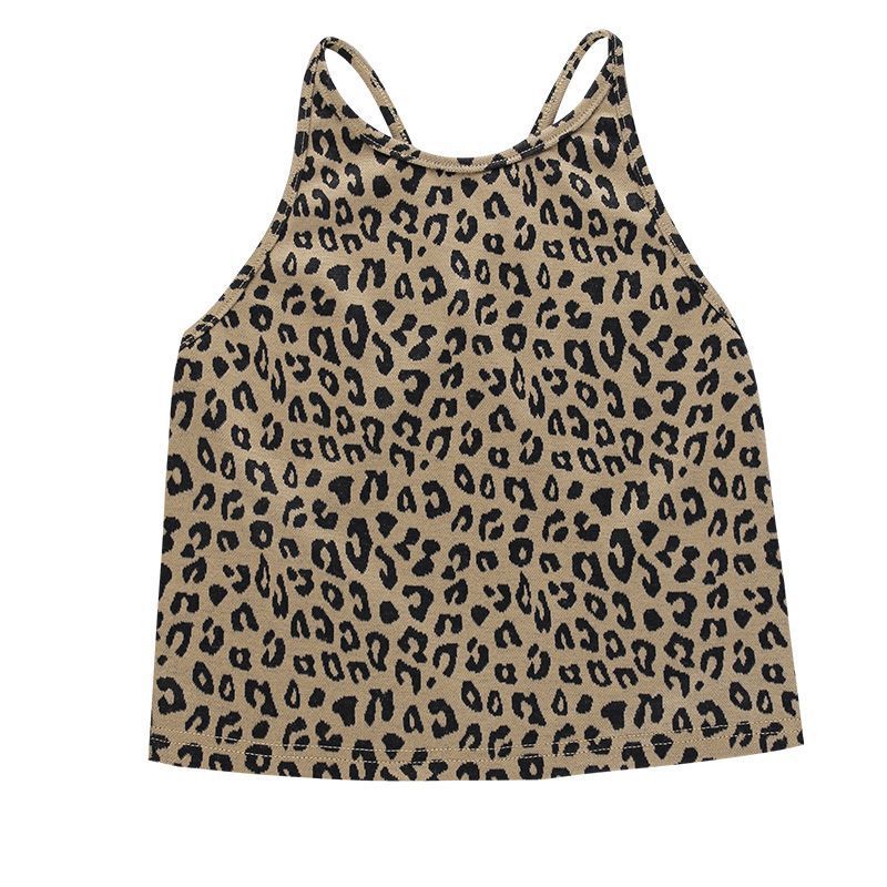 Top con stampa leopardata senza schienale