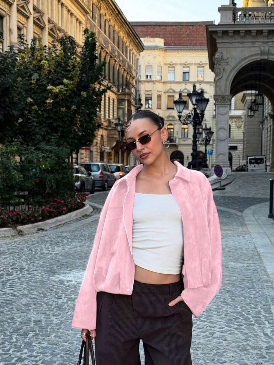 Isabella | Giacca in pelle scamosciata vintage