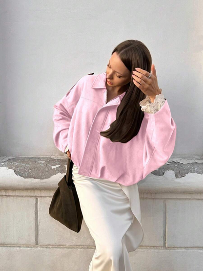 Isabella | Giacca in pelle scamosciata vintage