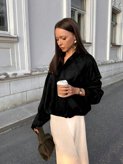 Isabella | Giacca in pelle scamosciata vintage