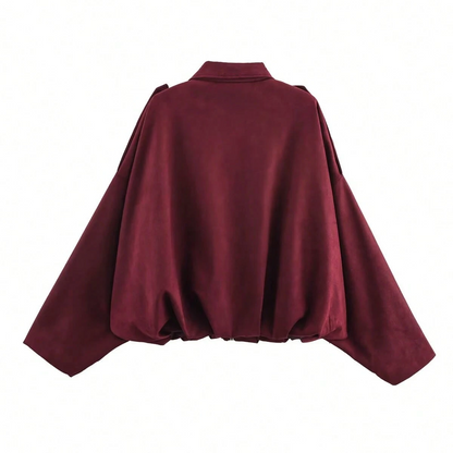 Isabella | Giacca in pelle scamosciata vintage