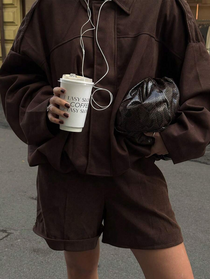 Isabella | Giacca in pelle scamosciata vintage