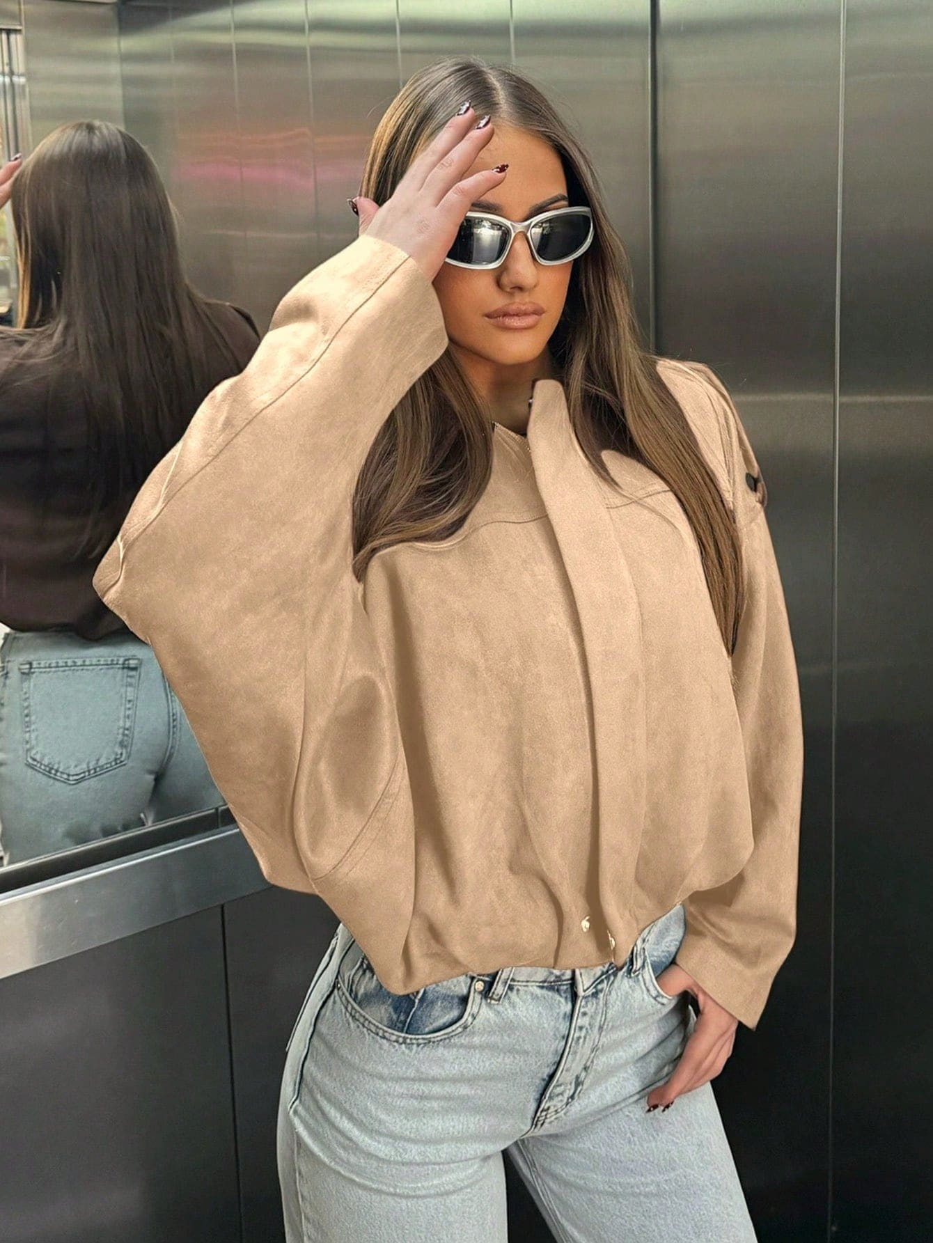 Isabella | Giacca in pelle scamosciata vintage