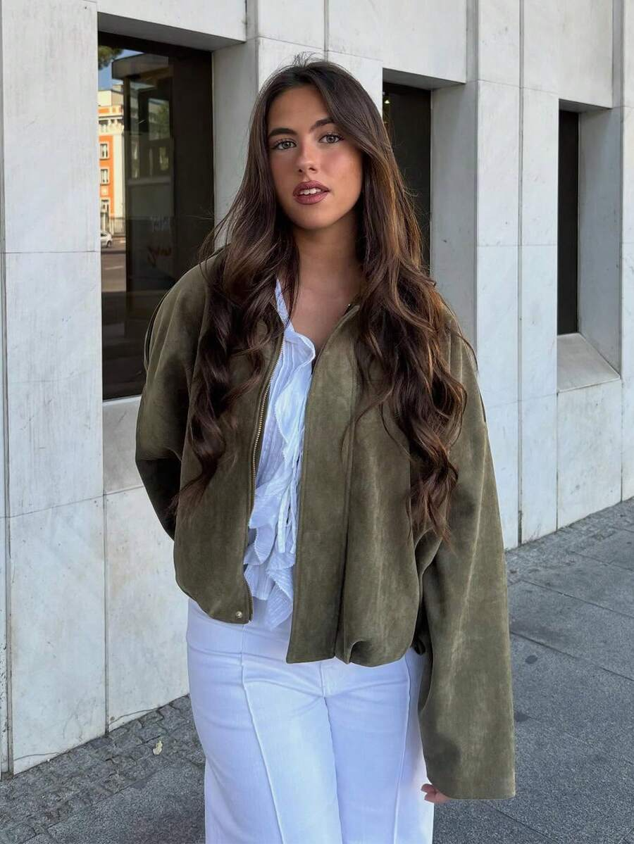 Isabella | Giacca in pelle scamosciata vintage