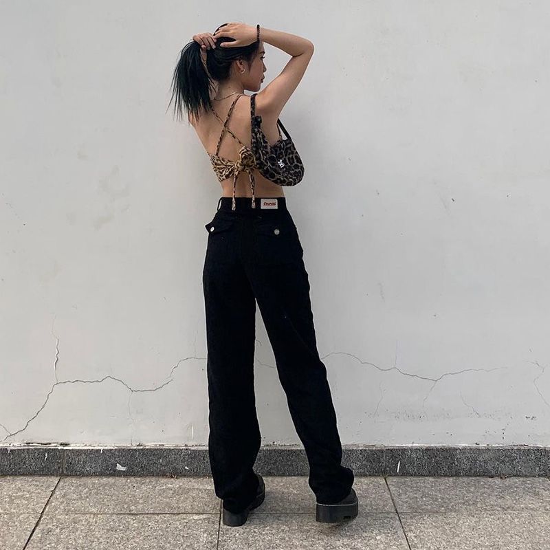 Top con stampa leopardata senza schienale