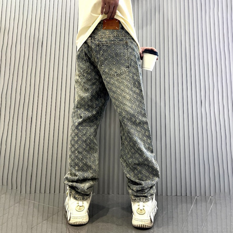 Jeans in denim jacquard