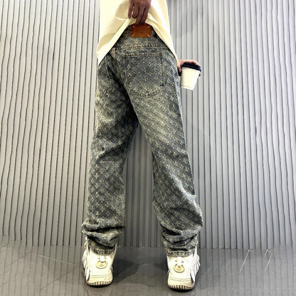 Jeans in denim jacquard