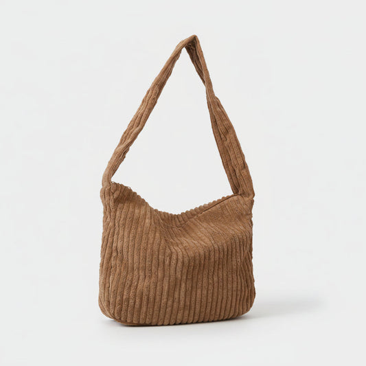 Borsa tote in velluto a coste