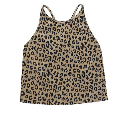 Top con stampa leopardata senza schienale